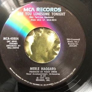 Merle Haggard Are You Lonesome Tonight Vinyl 45 Record '77